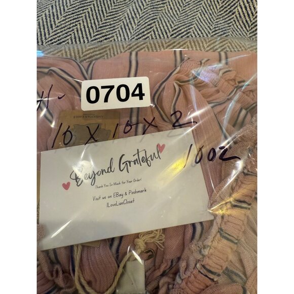 NWT American Eagle Off-The-Shoulder Pink Striped Blouse W/ Lace Details - M - Picture 11 of 11